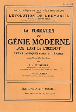 Couverture du livre La Formation du génie moderne dans l'art de l'Occident