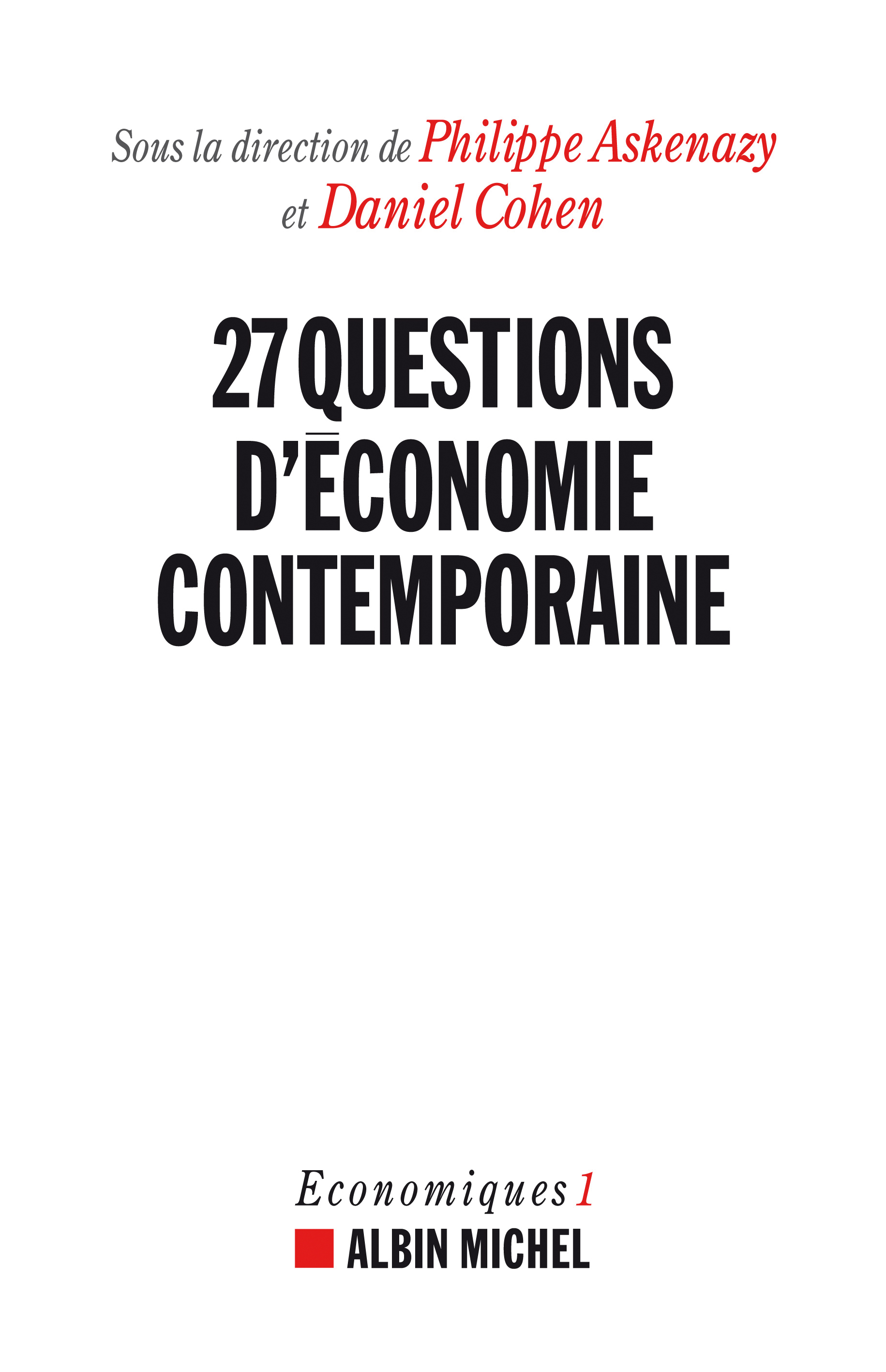 Couverture du livre 27 Questions d'économie contemporaine